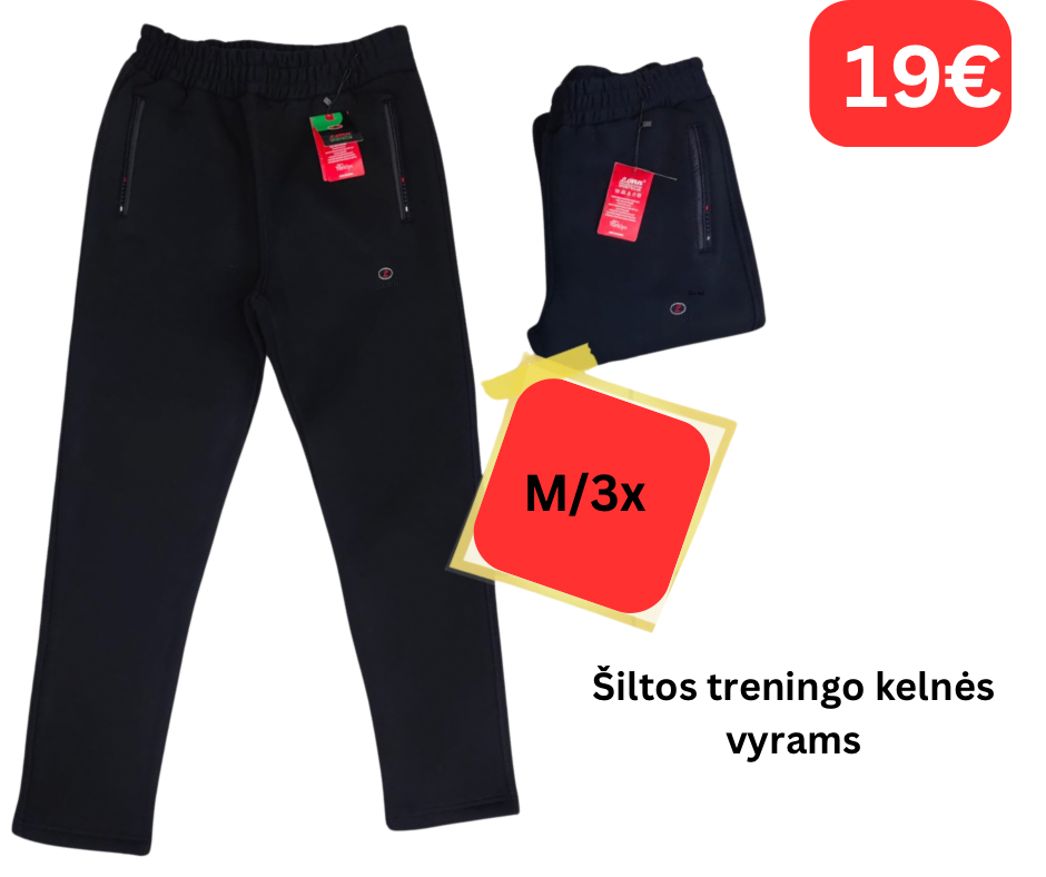 Sportinės turkiškos kelnės vyrams šiltos tiesios