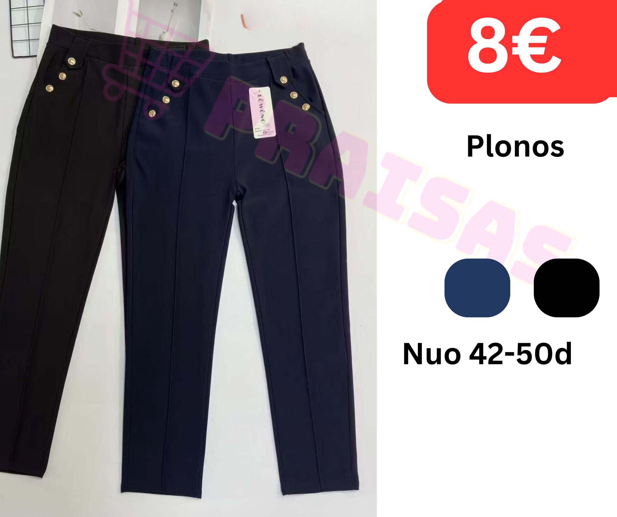 Juodos tamrios kelnės Lowong su sagomis