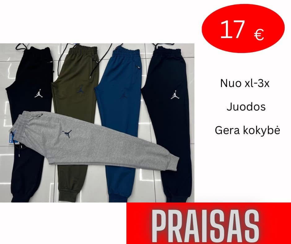 Sportinės turkiškos kelnės vyrams šiltos su guma
