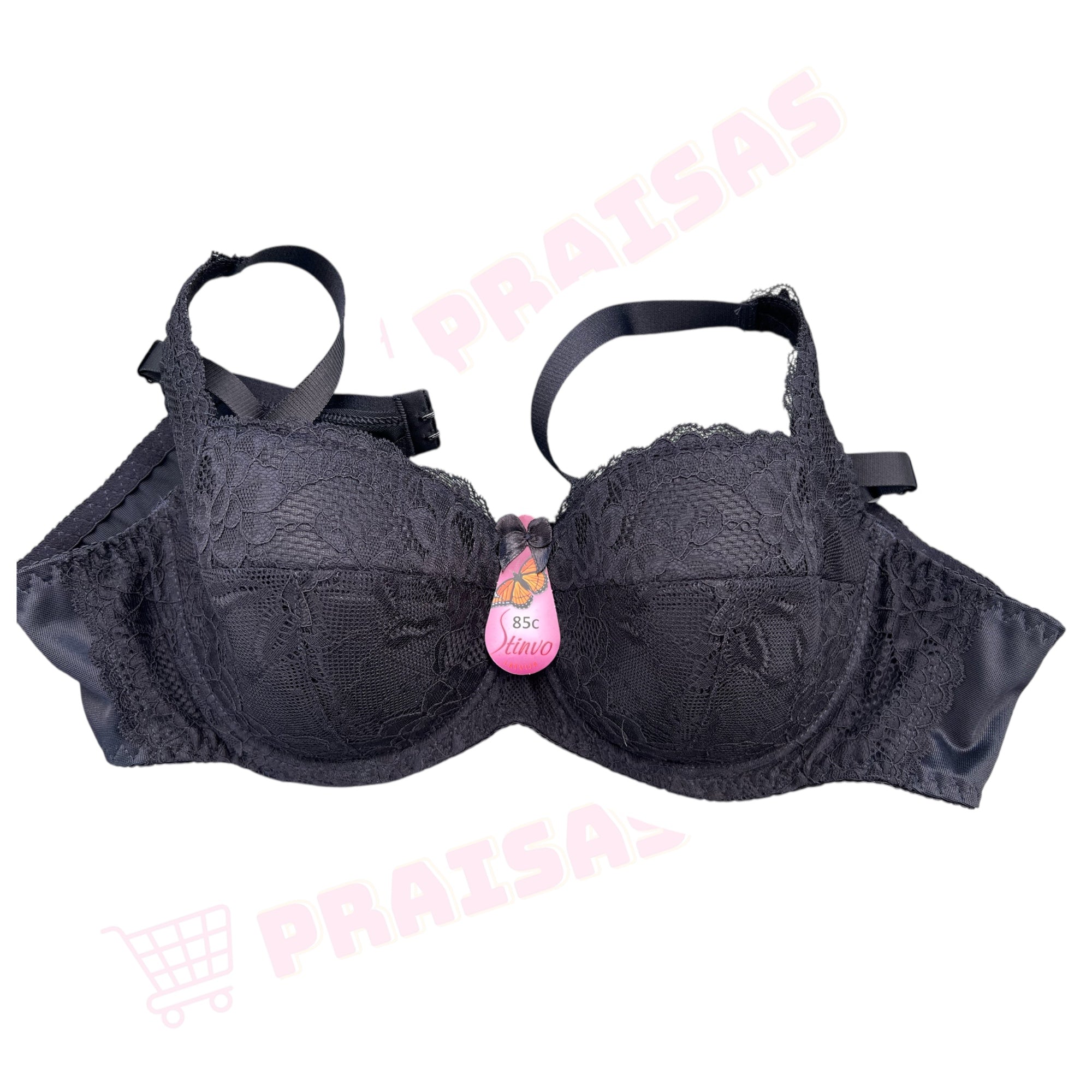 Latviška liemenėlė Stinvo – balkonetė su nėriniais, su lankeliais ir pakietinimu