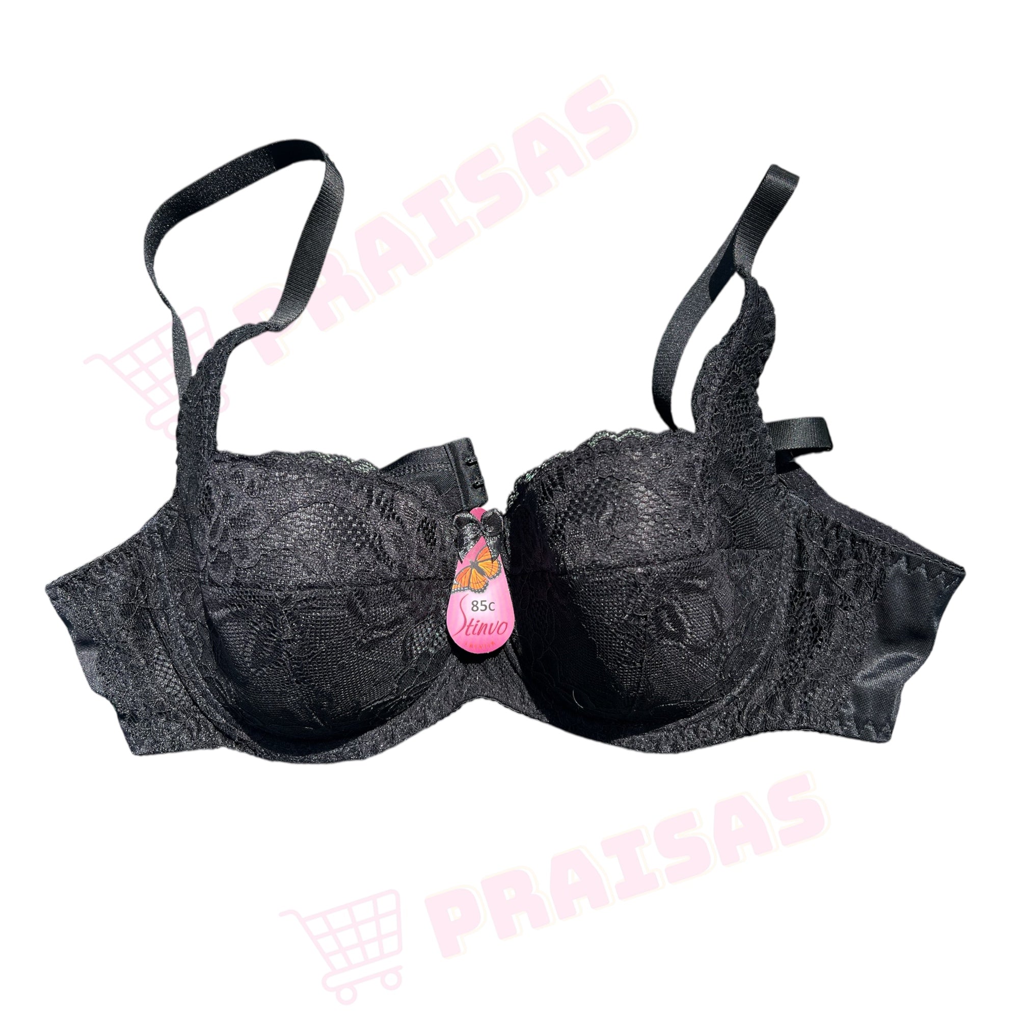 Latviška liemenėlė Stinvo – balkonetė su nėriniais, su lankeliais ir pakietinimu