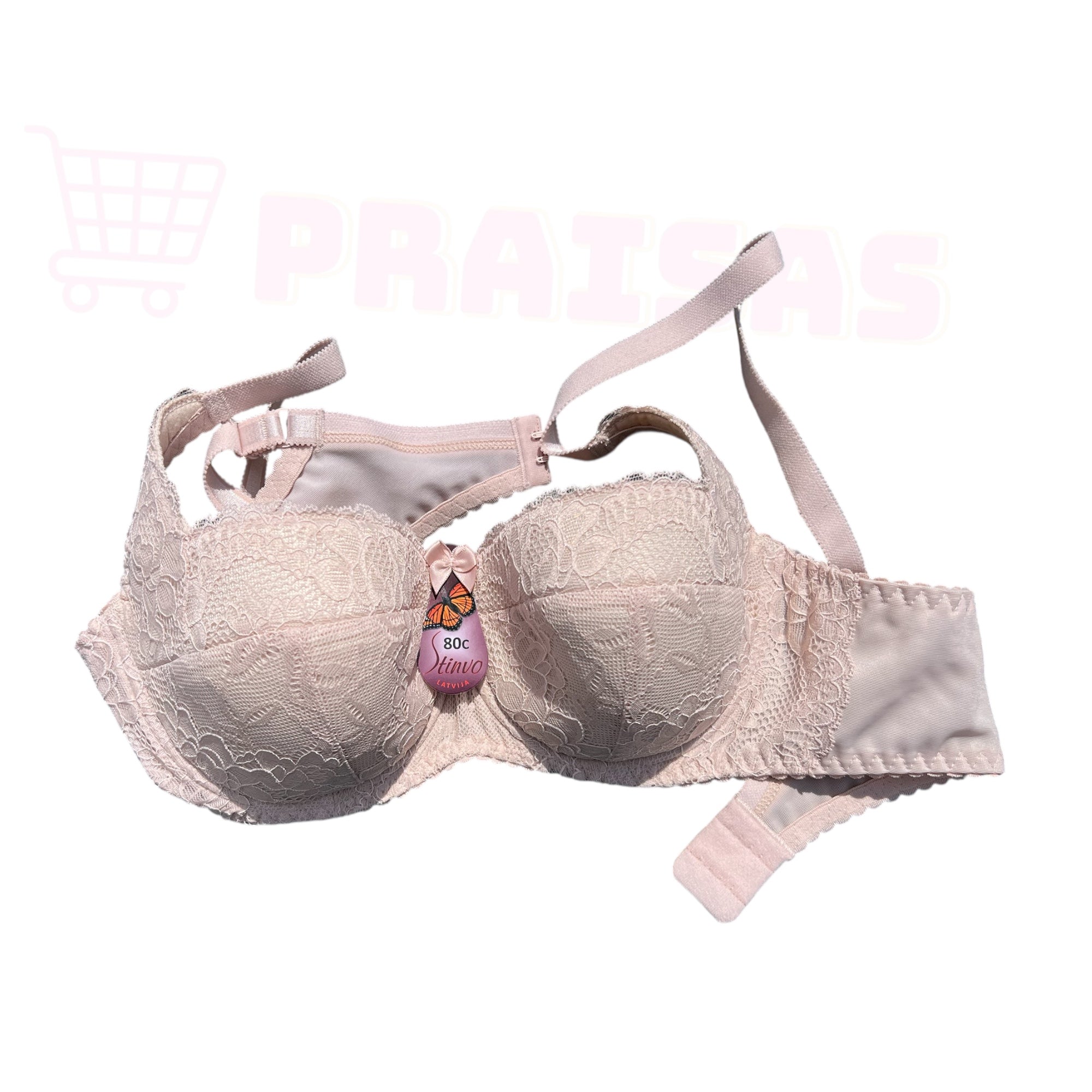 Latviška liemenėlė Stinvo – balkonetė su nėriniais, su lankeliais ir pakietinimu