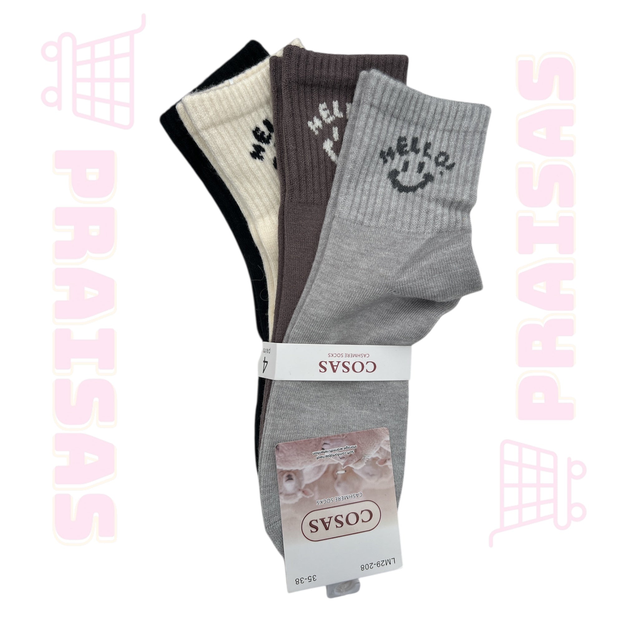 Cosas plonos su vilna pusilgė guma, 4 poros