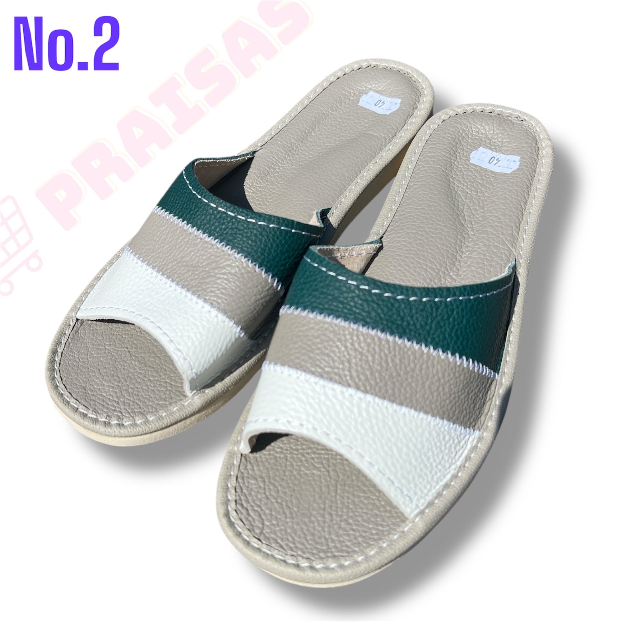 Spalvotos odinės šlepetės moterims