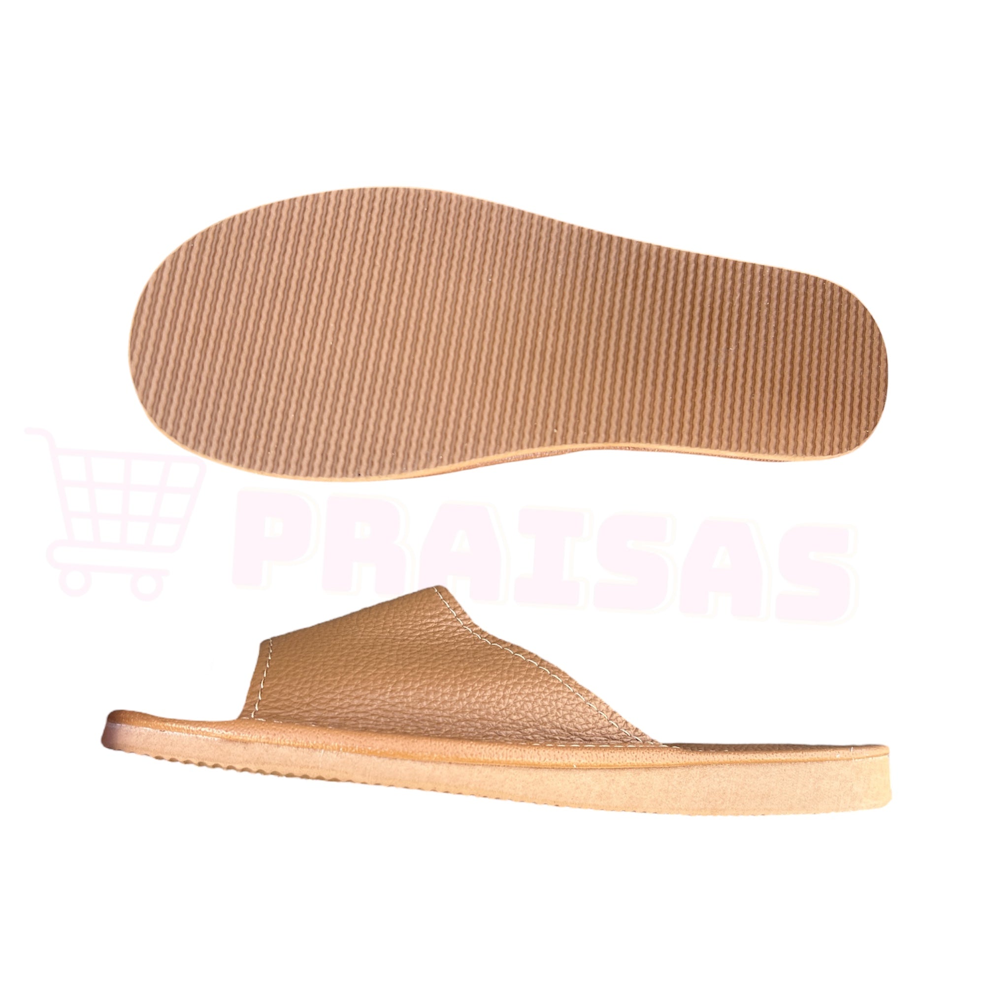 Vienspalvės atviros odinės šlepetės moterims