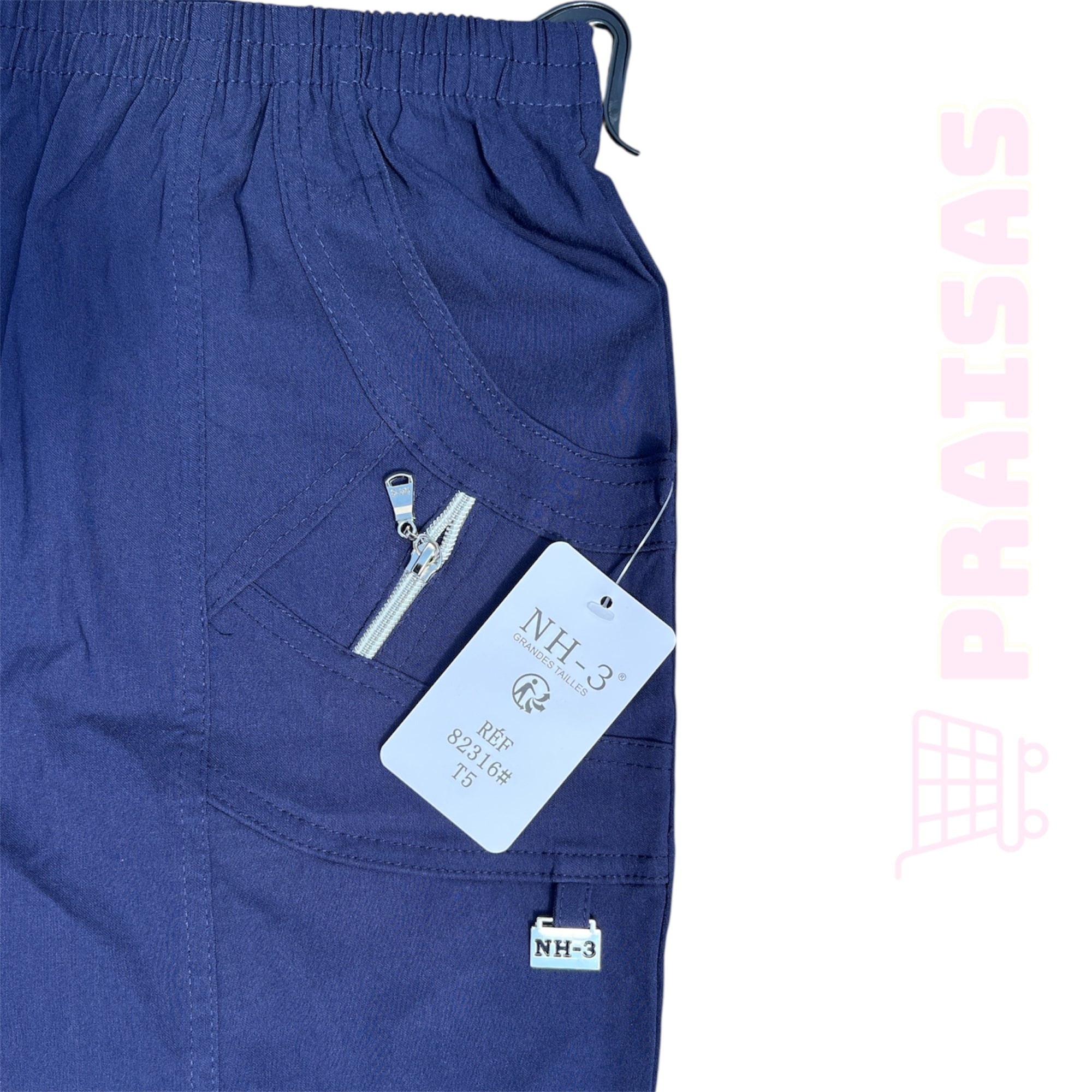 Moteriškos klasikinės kelnės NH su sagomis ir užtrauktuku – aukštas liemuo, dydžiai 40–52