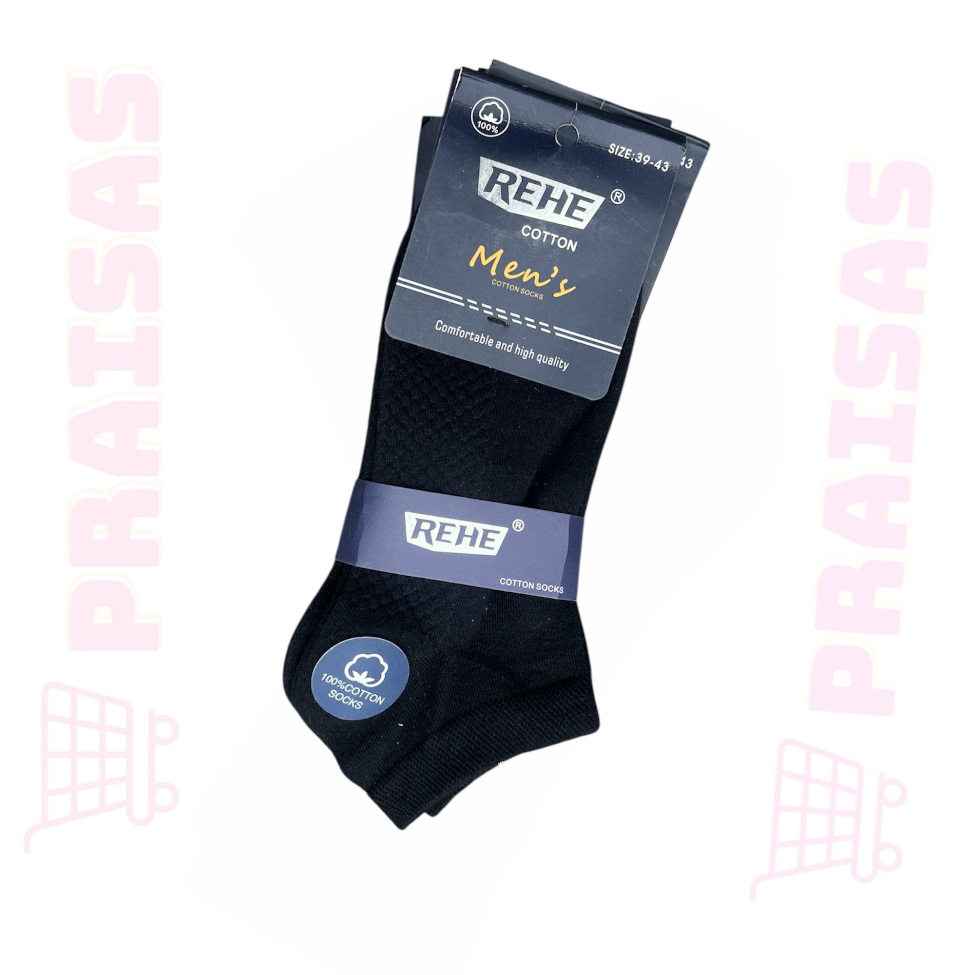 🟢 Premium Vyriškos medvilninės trumpos kojinės (5 poros, spalvų mix arba juodos)