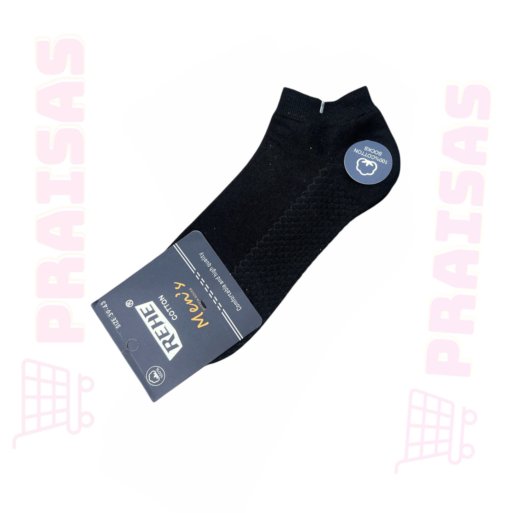 🟢 Premium Vyriškos medvilninės trumpos kojinės (5 poros, spalvų mix arba juodos)
