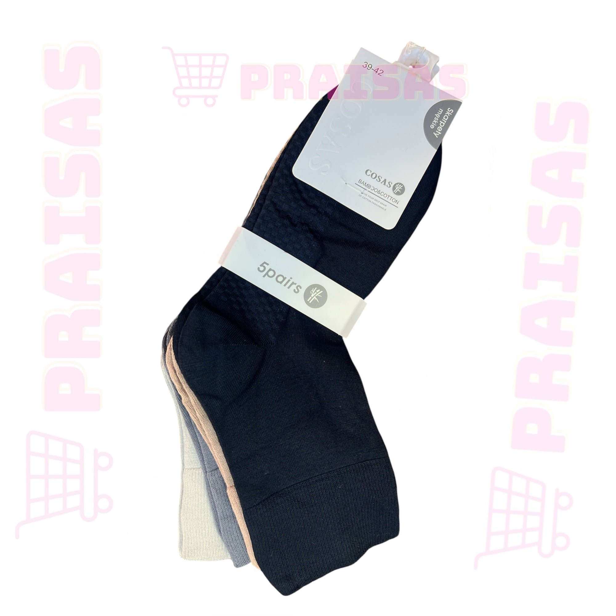 🟢 Premium Ilgos klasikinės vyriškos bambuko ir medvilnės kojinės – 5 poros.