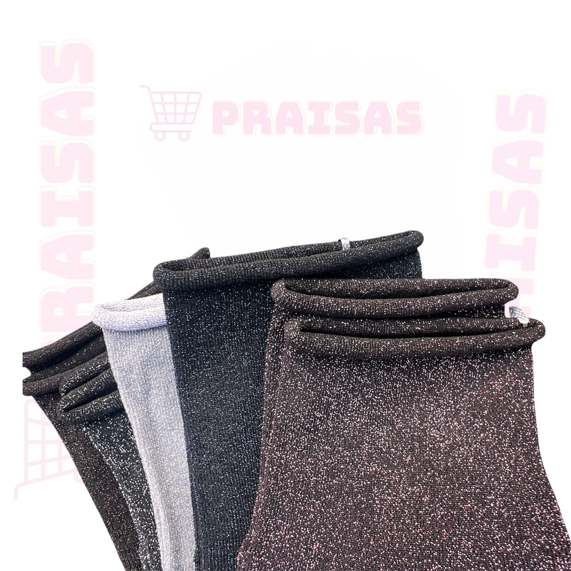 Moteriškos pusilgės blizgaus siulo  kojinės – 5 poros, spalvų mix