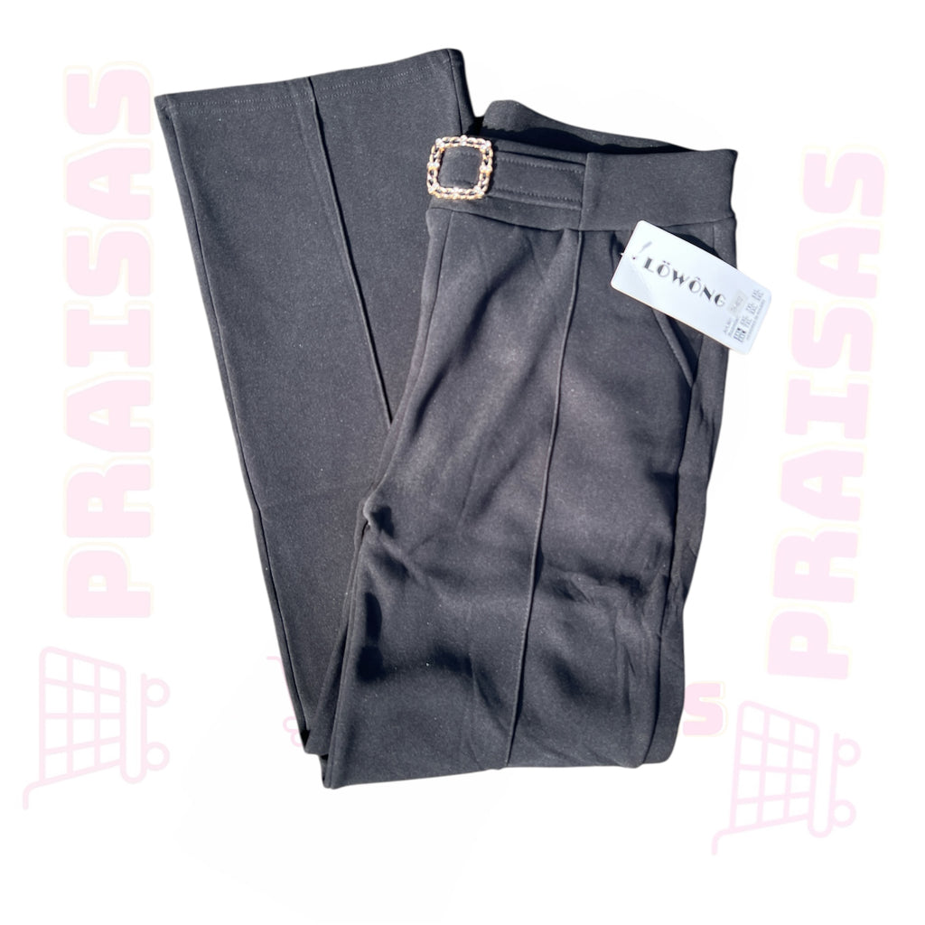 Klasikinės šiltos platesnės kelnės moterims Lowong 6012