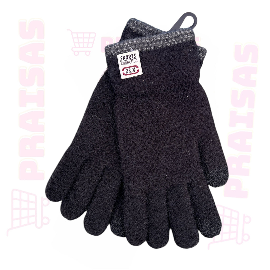 Klasikinės juodos paprastos pirštinės paaugliams