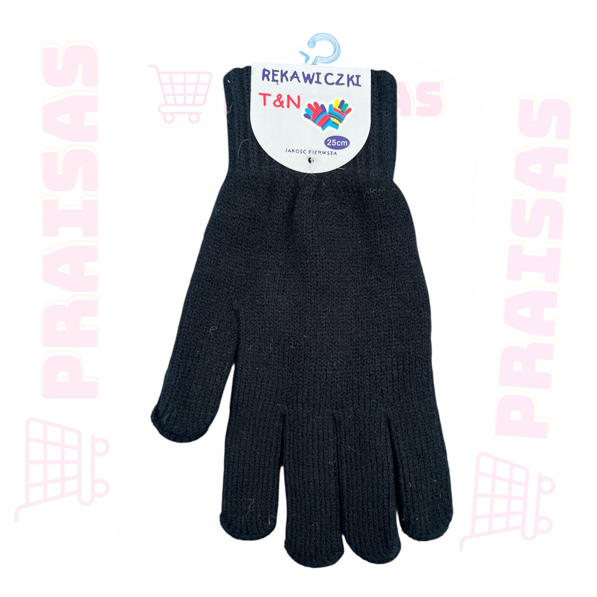 Pirštinės vyrams plonos juodos