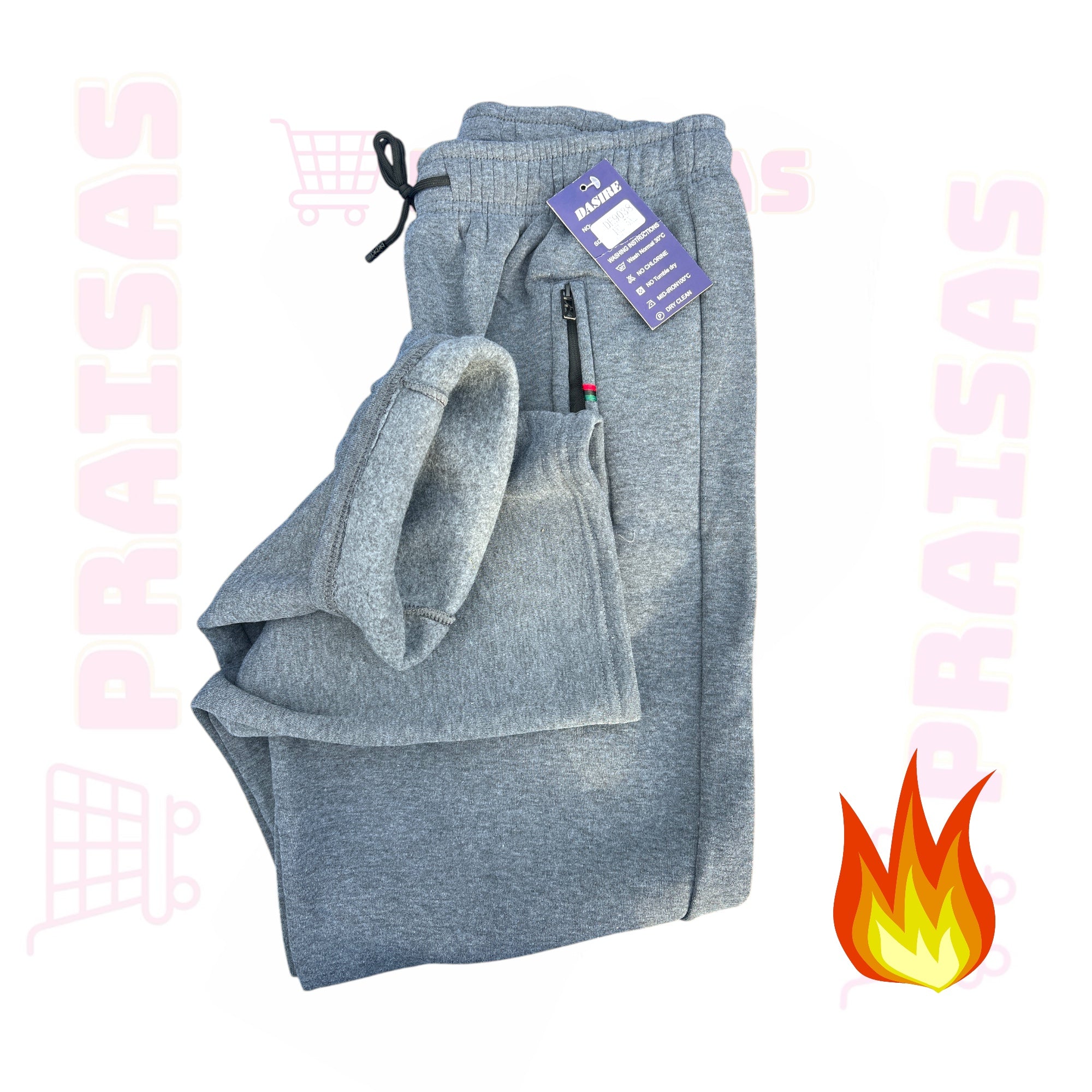 ⚪ Standartinė klasė Vyriškos sportinės kelnės su kišenėmis – tiesaus kirpimo,  šilta medžiaga