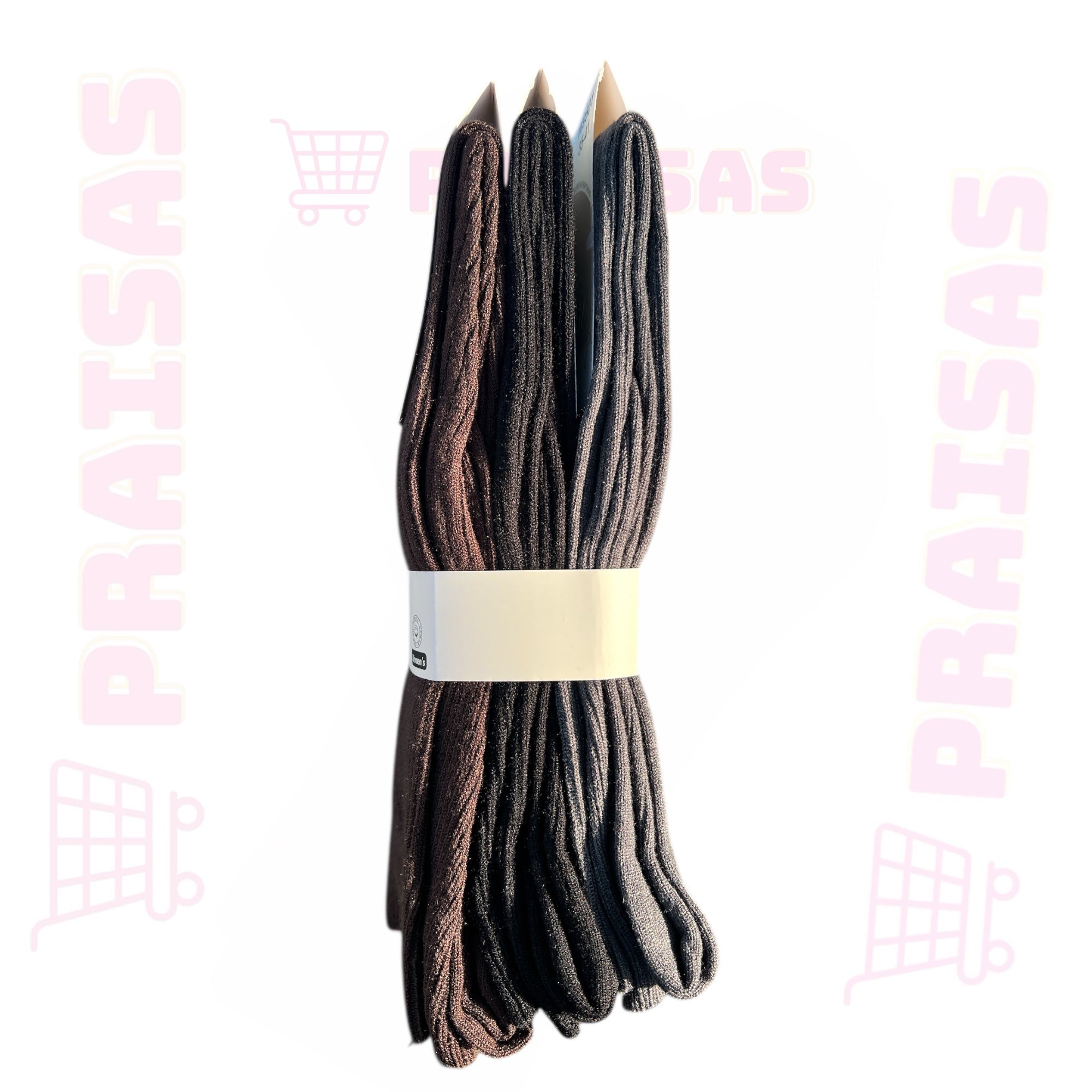 Plonos vilnos kojinės iki kelių moterims , 3 poros