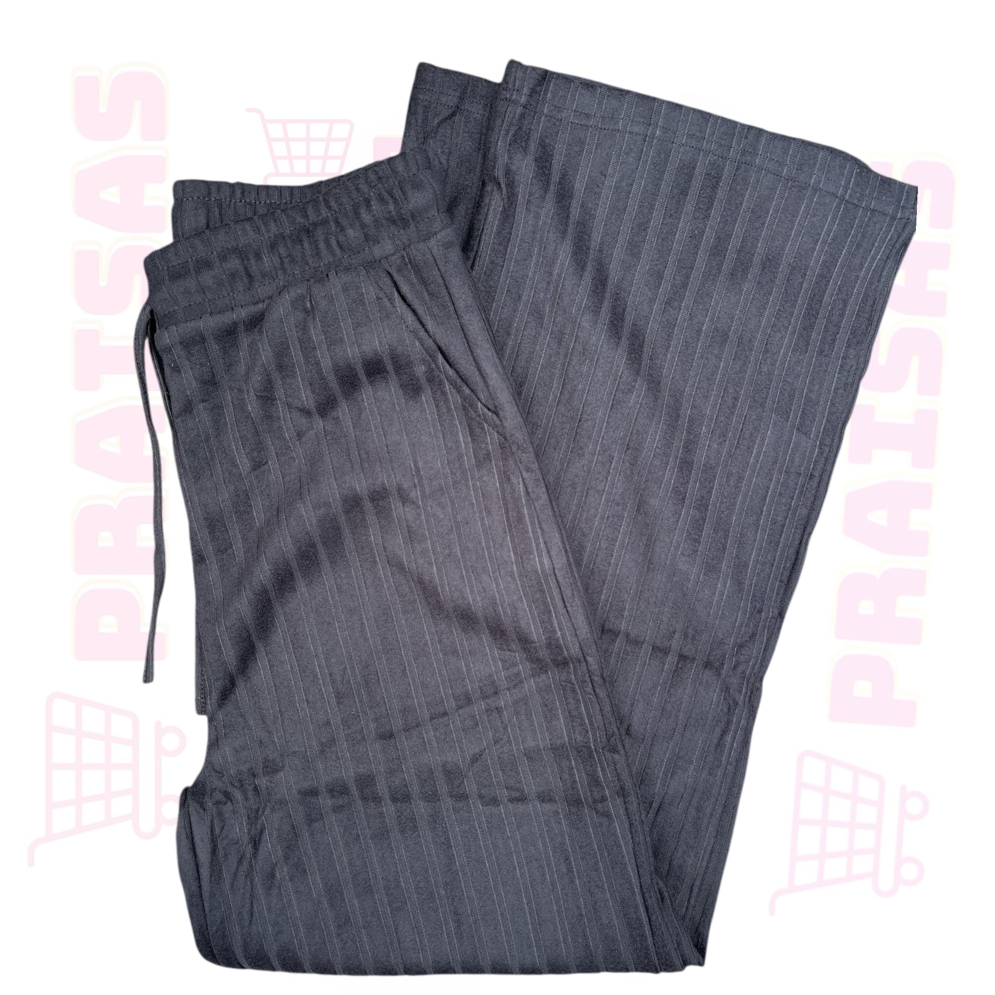 Šiltos kelnės moterims juodos plataus stiliaus