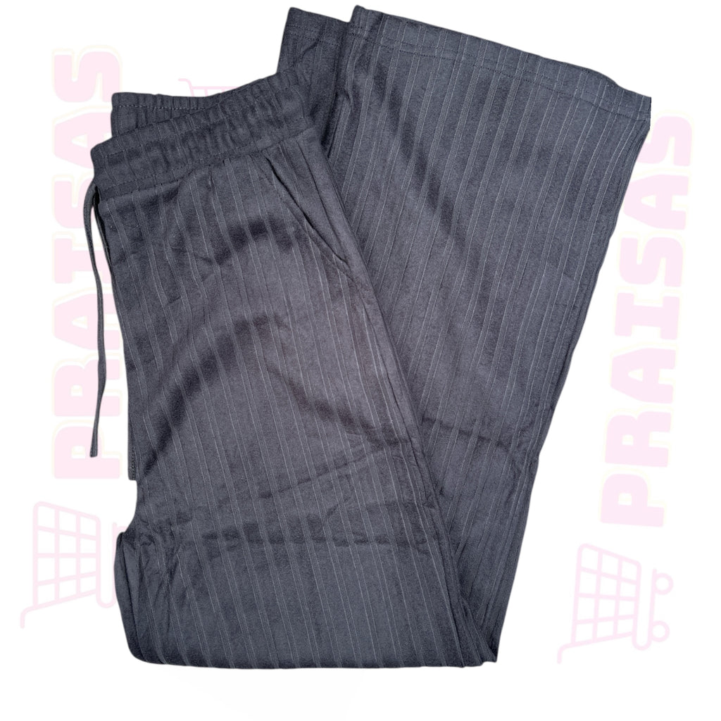 Šiltos kelnės moterims juodos plataus stiliaus