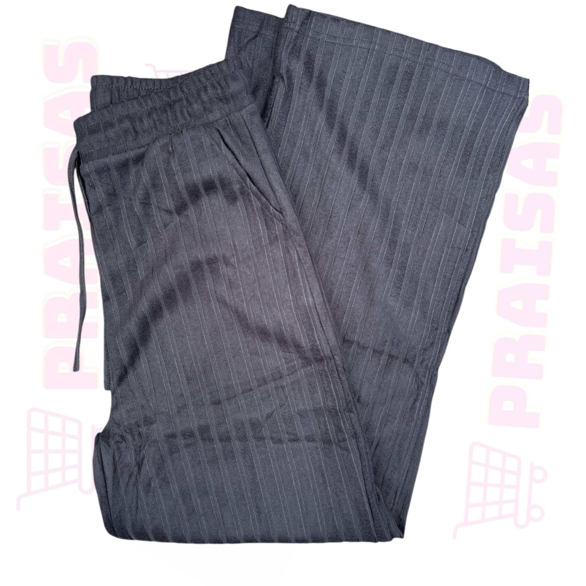 Šiltos kelnės moterims juodos plataus stiliaus