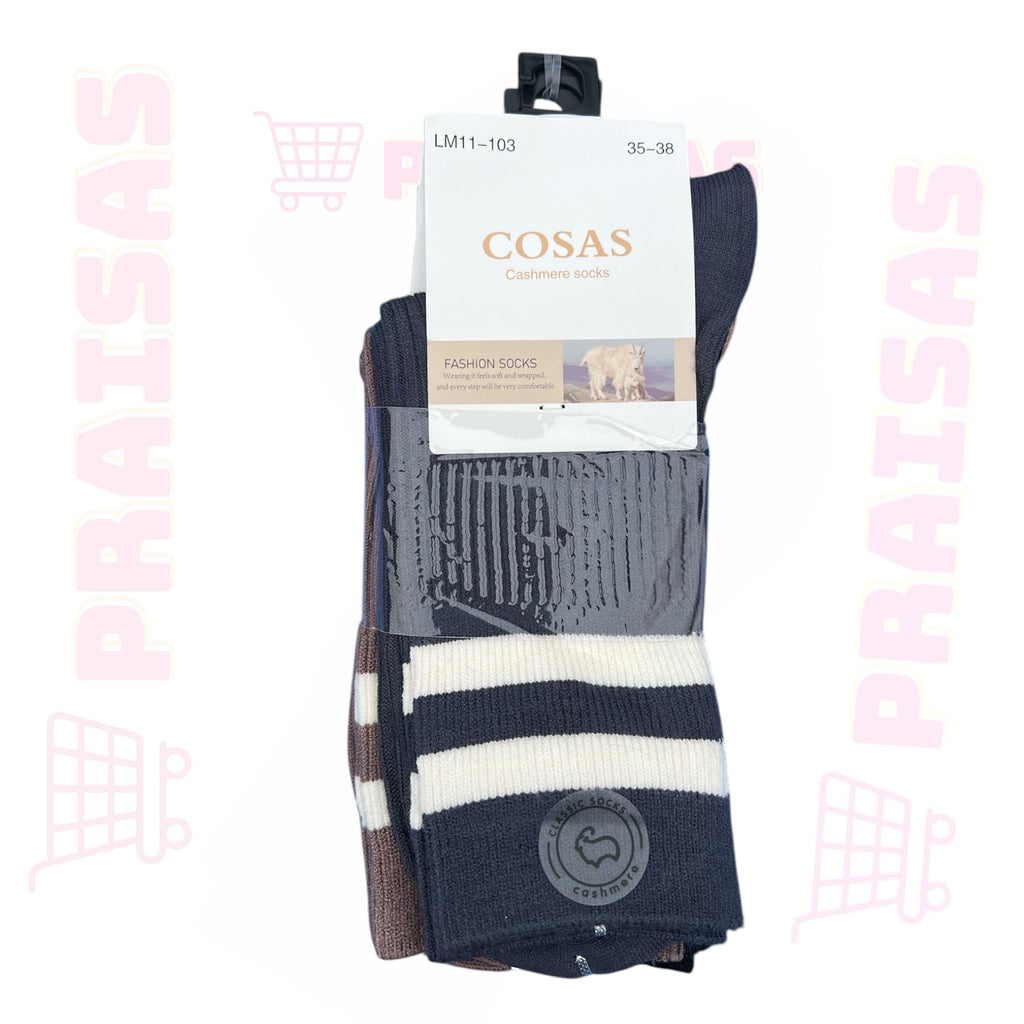 Plonos su vilna klasikės kojinės su juostomis , moterims , pakuotė 4 vnt, spalvų mix