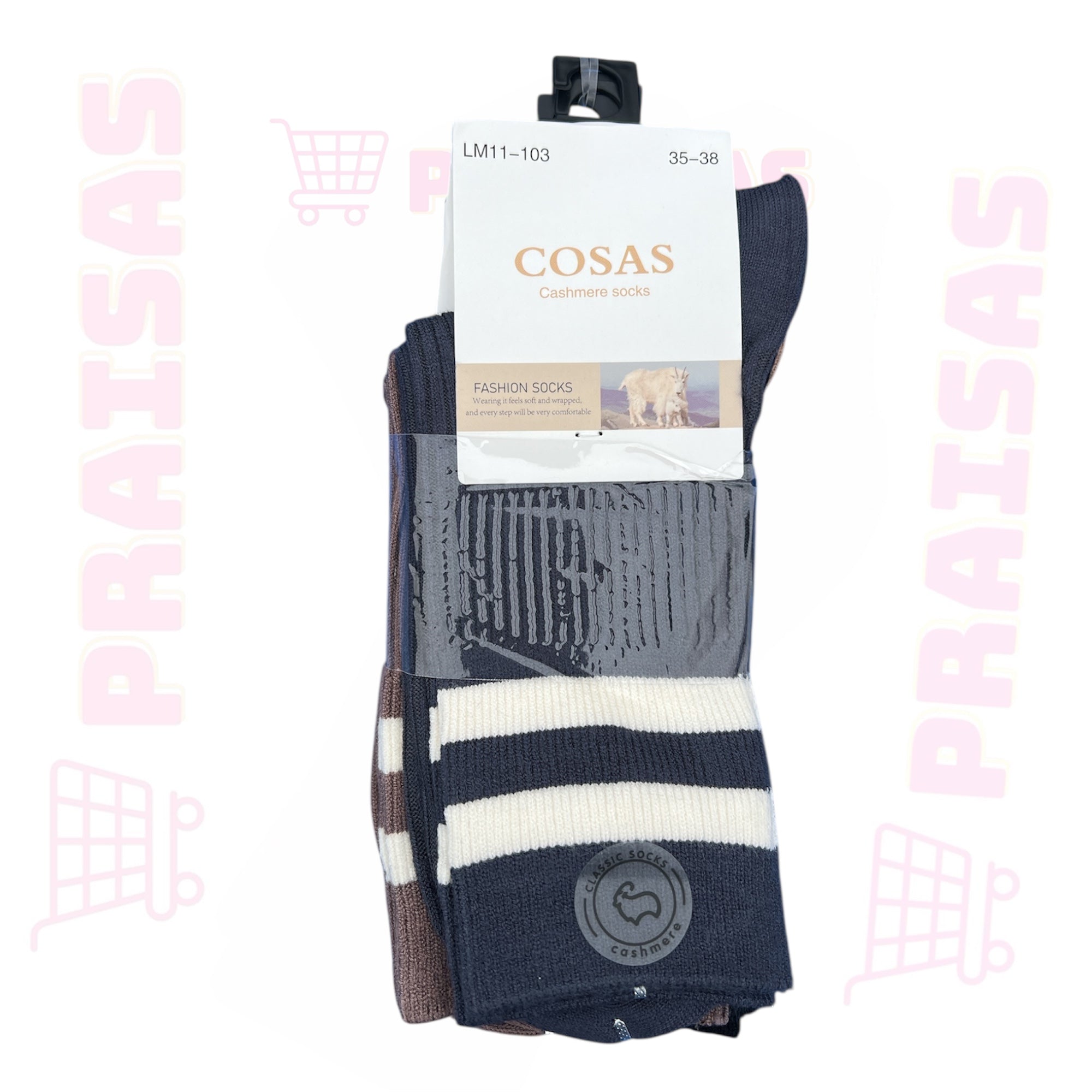 Plonos su vilna klasikės kojinės su juostomis , moterims , pakuotė 4 vnt, spalvų mix