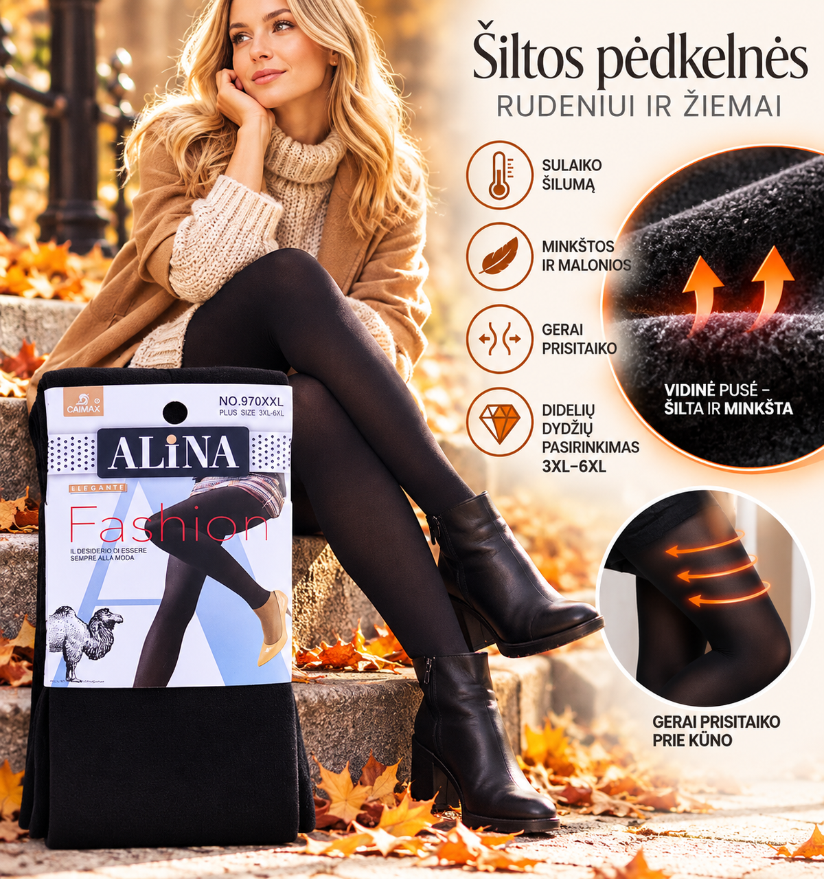 Alina Elegante moteriškos pėdkelnės su Vilna